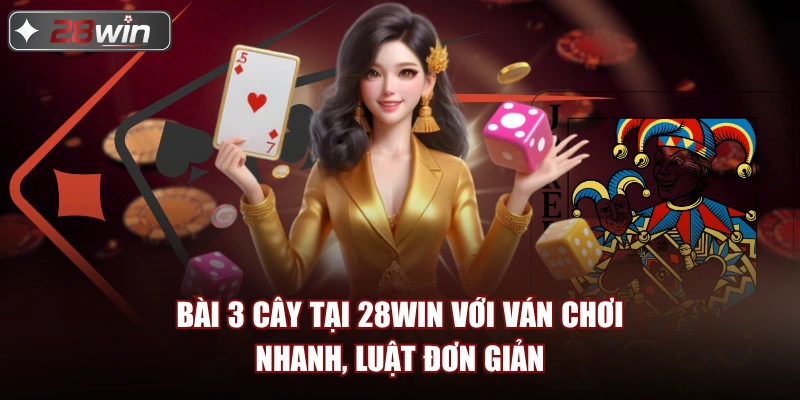 Bài 3 cây tại 28win với ván chơi nhanh, luật đơn giản