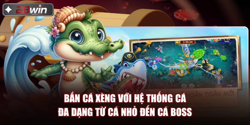 Bắn cá xèng với hệ thống cá đa dạng từ cá nhỏ đến cá boss