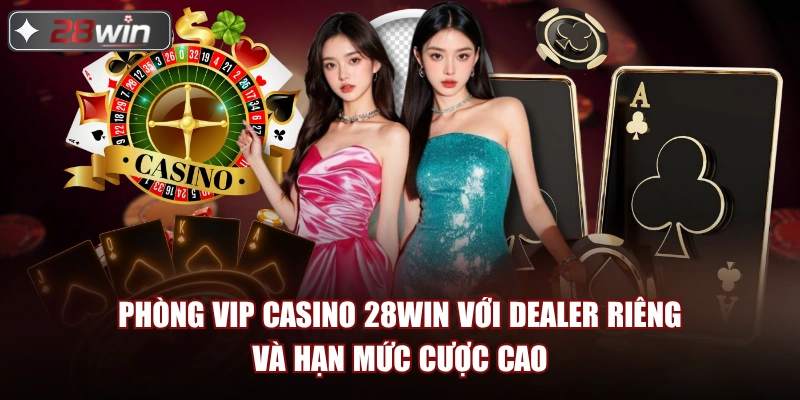 Phòng VIP casino 28win với dealer riêng và hạn mức cược cao